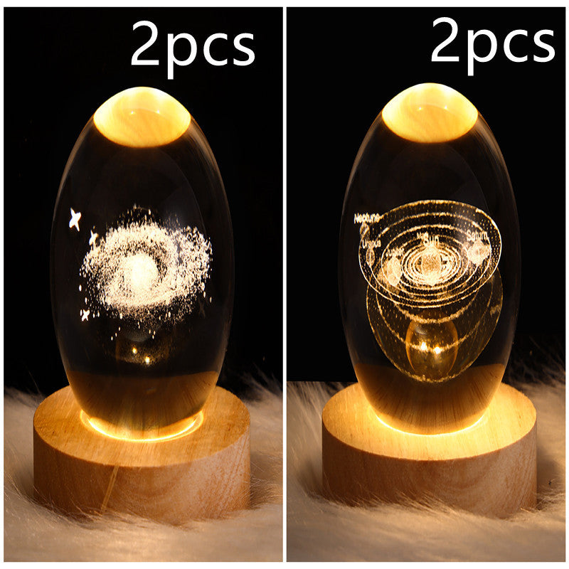 3D Galaxy Crystal Ball LED Nattlys | Luvikno