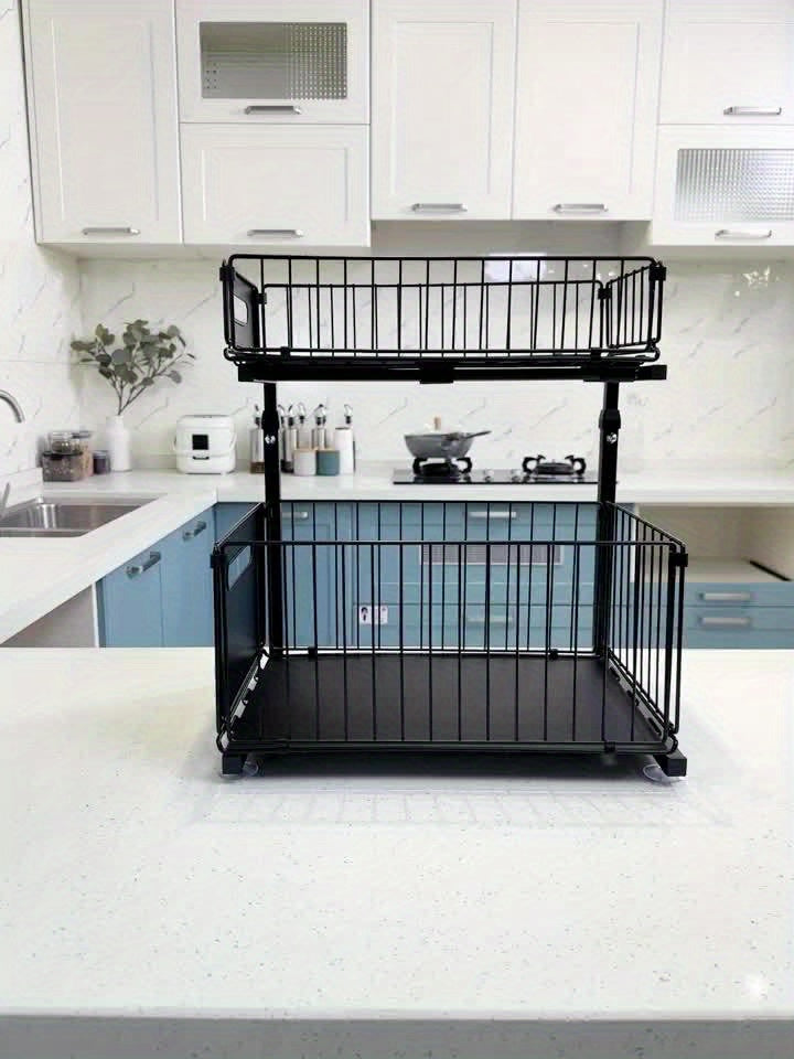 Pull-out Under-Cabinet Organizer 2 Levels | Luvikno