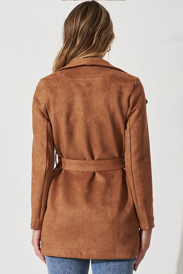 Luvik | Farge Dress Cardigan stor krage Skinn langermet jakke