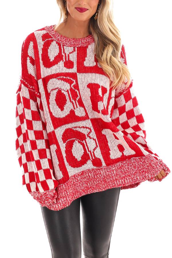 Luvik | Joulukirjeet Pyöreä kaula-aukko Pitkähihaisessa Hukattu neule