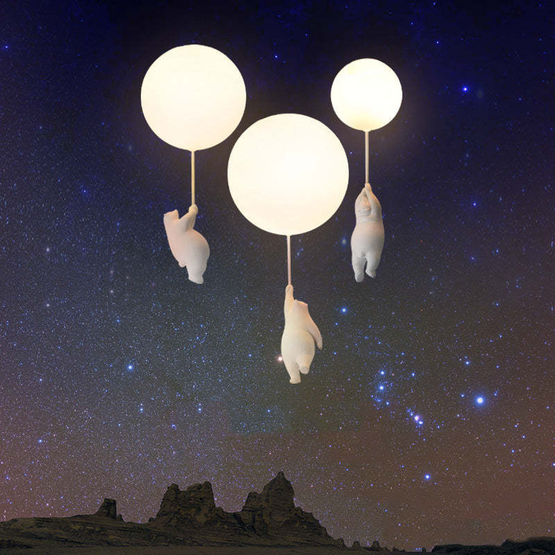 SkyDream Kids Taklampe med Bjørn og Ballong - Lekent Design og Energisparende LED-belysning | Luvikno