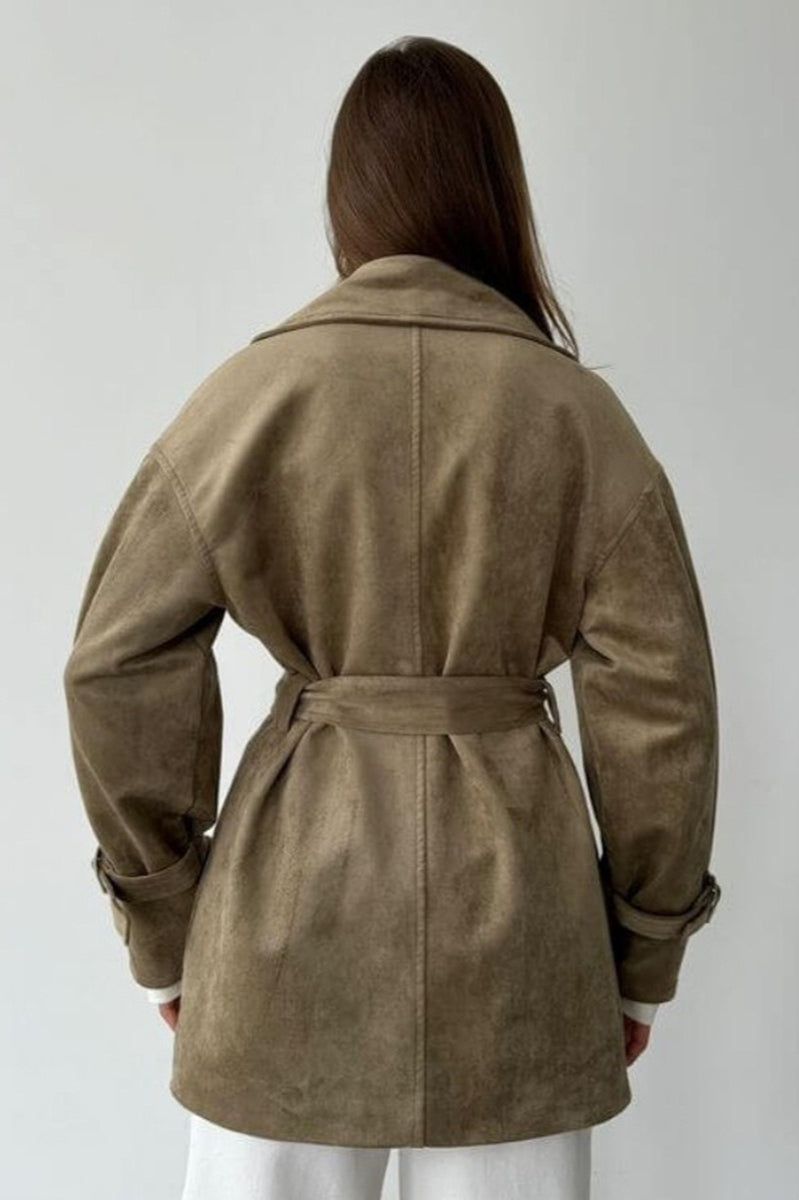 Luvik | Nubukkikaulus Vyötärötakki