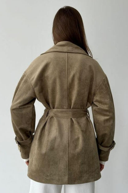 Luvik | Nubukkikaulus Vyötärötakki