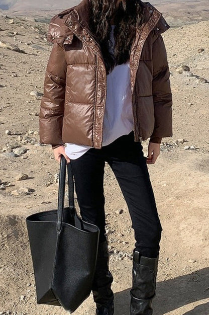 Luvik | Plush-vuorattu ylipitkä puffatakki