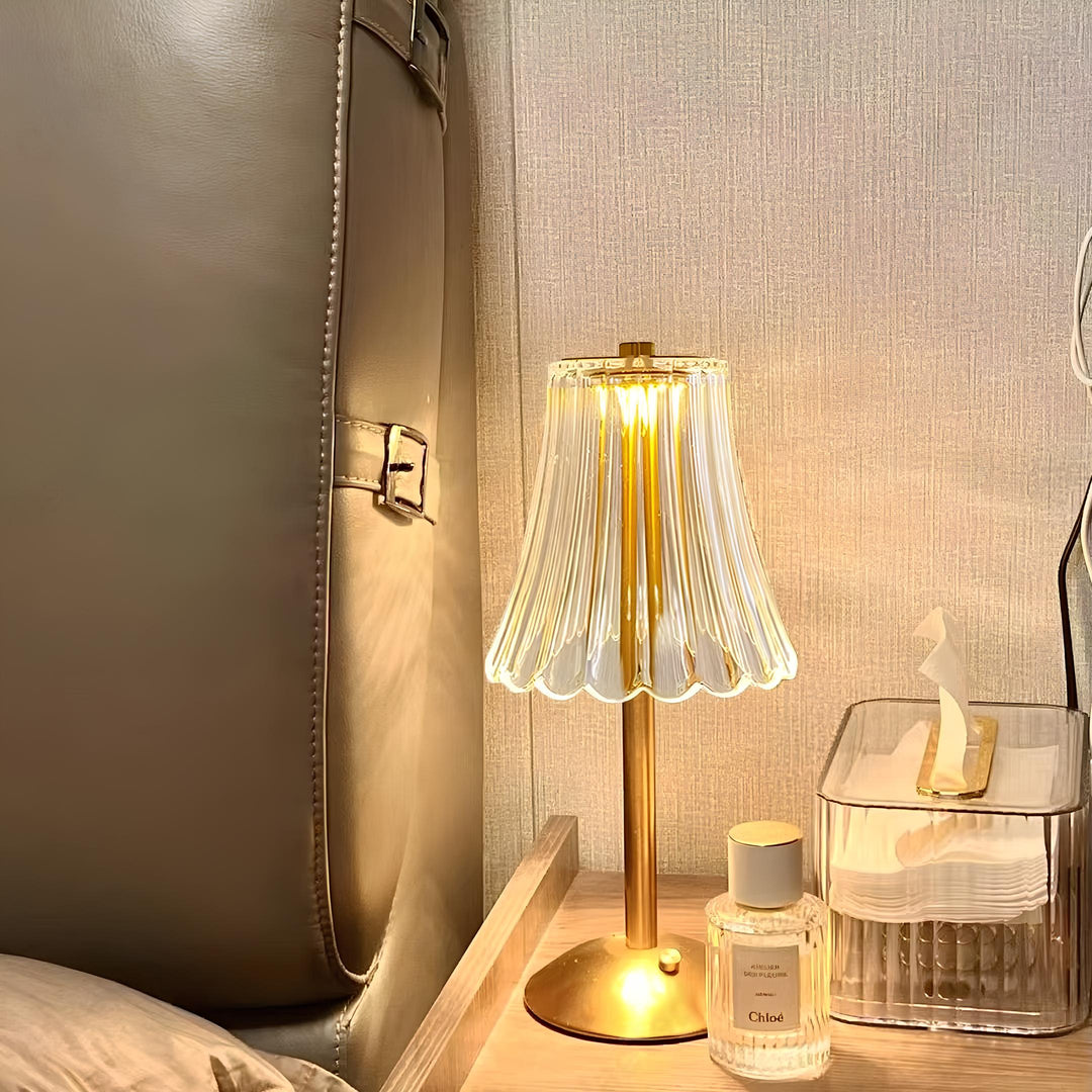 Golden Crystal Table Lamp - Aurora Luxe | Luvikno
