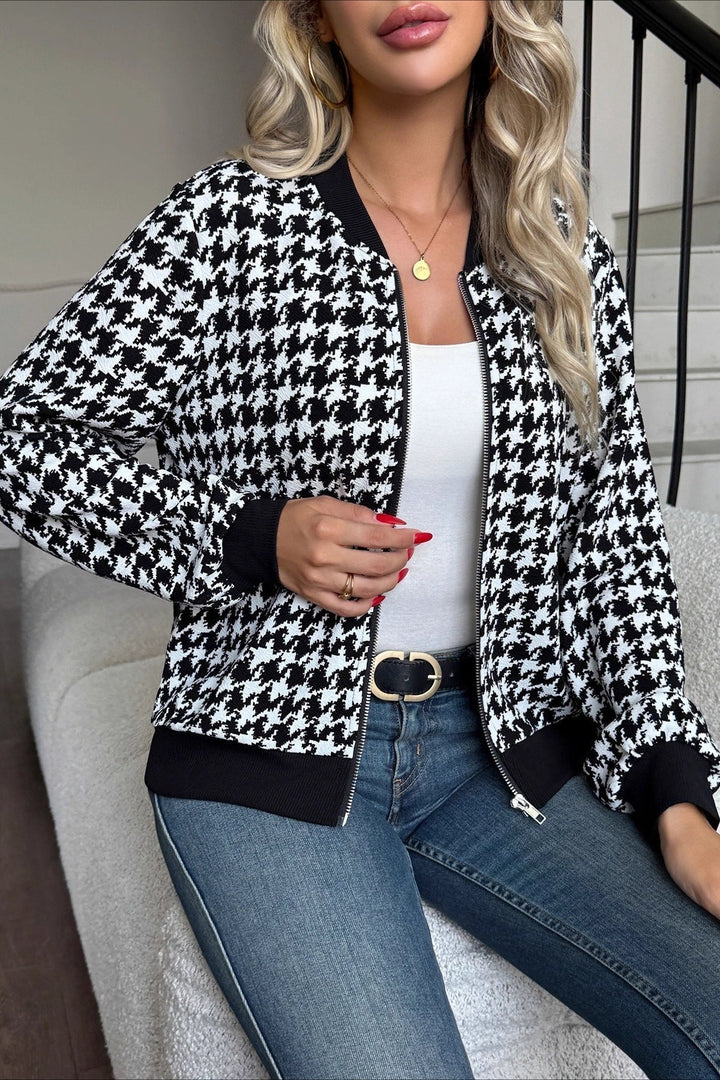 Luvik | Ermeløs Houndstooth Fitted Jakke