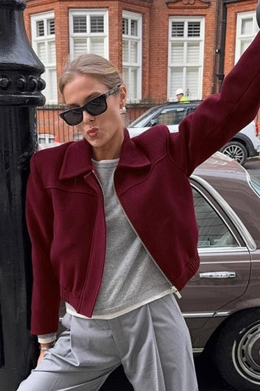 Luvik | Burgundin villakangastakki