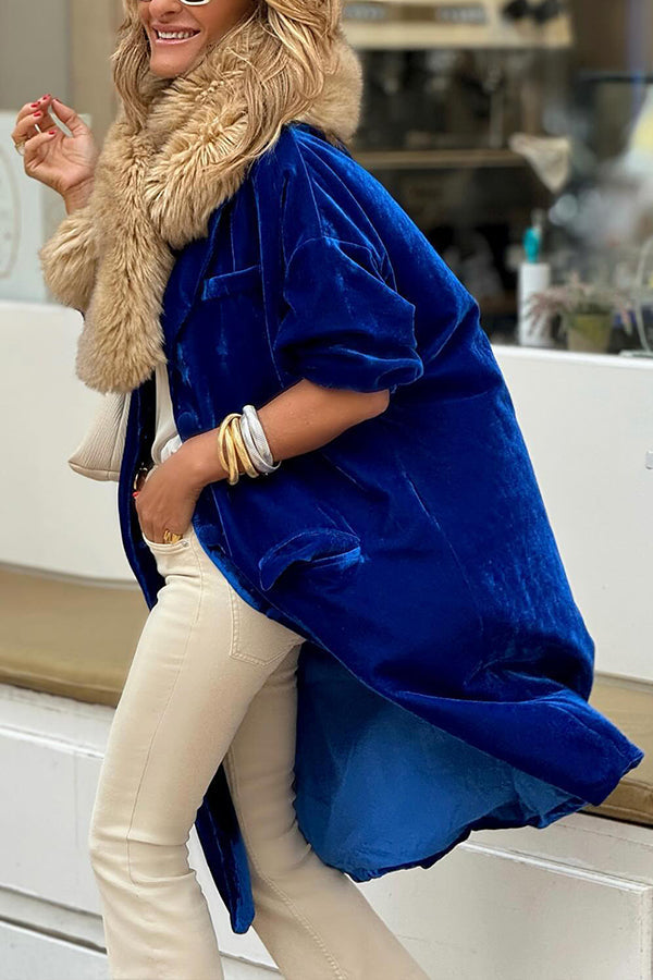 Luvik | kultainen samettinen Trenchcoat pitkä hame takki