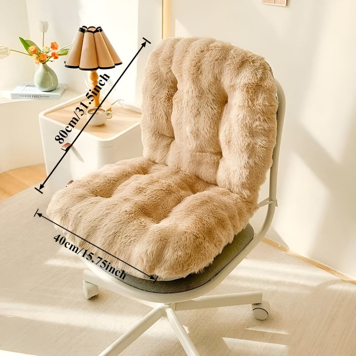 Myk sittepute laget av faux fur – Ekstra tykk & kosete | Perfekt for stol og sofa | Luvikno