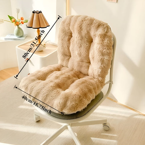 Myk sittepute laget av faux fur – Ekstra tykk & kosete | Perfekt for stol og sofa | Luvikno