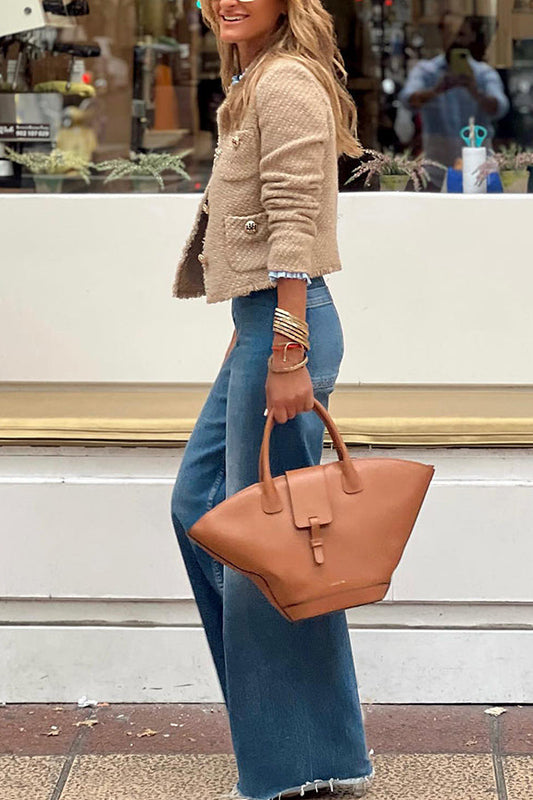 Luvik | Kaula Ausfranssatut Takki napilla