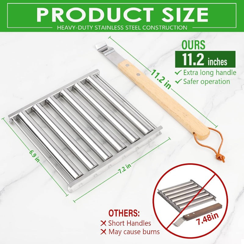 Roterende Pølsegrillstativ med Detachable Trehåndtak Luvikno