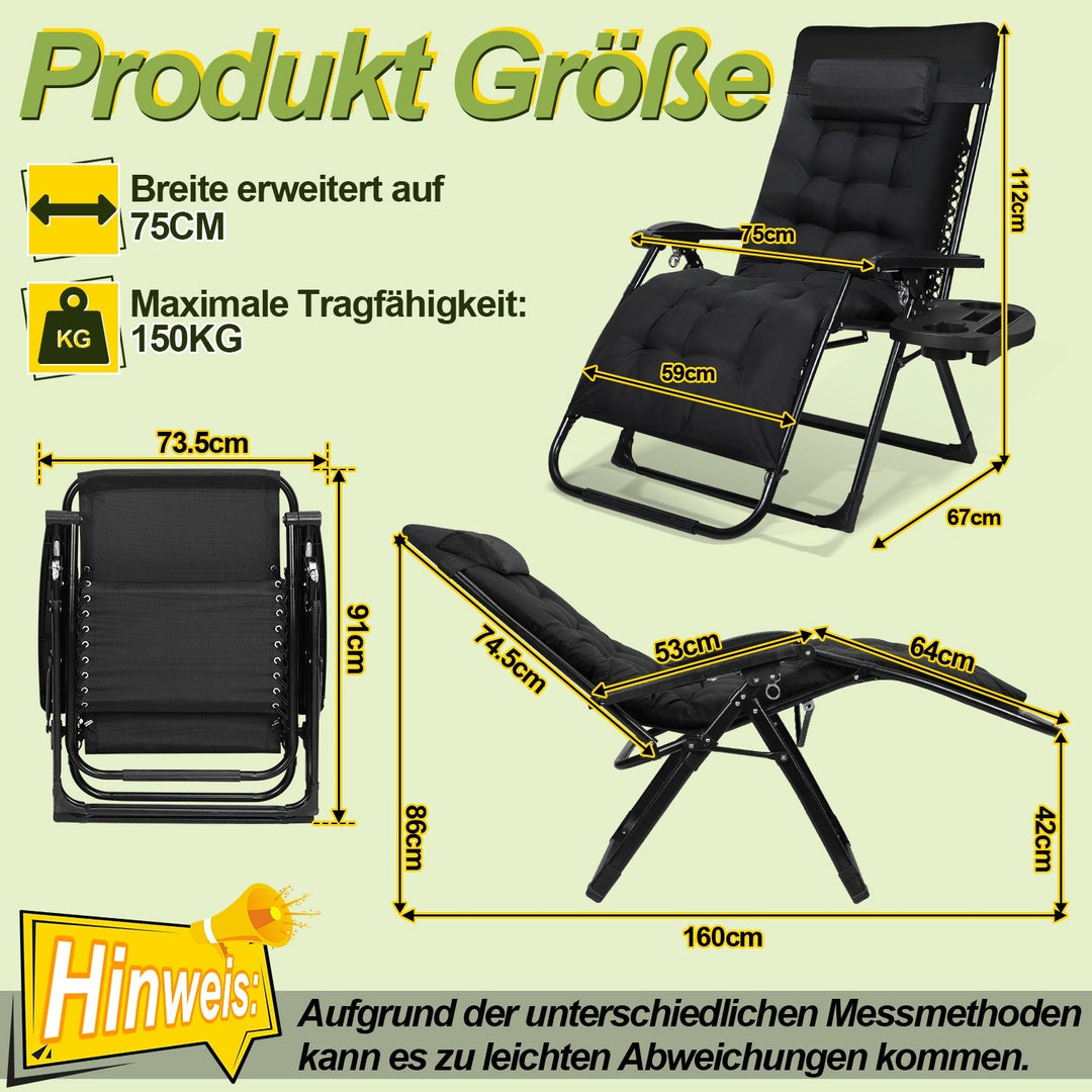 Solstol Sammenleggbar Dekk Stol opptil 200kg | Luvikno