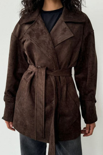 Luvik | Nubukkikaulus Vyötärötakki