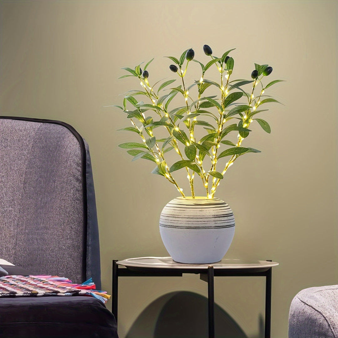 LumiTak – Elegant Olivengren LED Bordlampe Luvikno