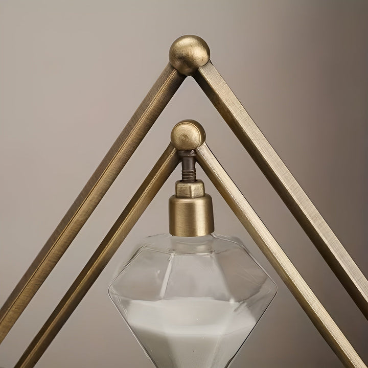 Timeglass med geometrisk metallramme – Dekorativ og avslappende | Med hvit sand som meditasjonstimer | Luvikno