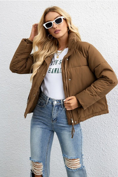 Luvik | Pystykaulus Löysä Puffer-takki