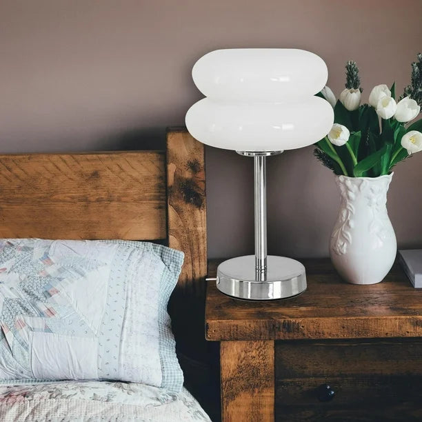 Bordlampe Retro Glasskjerm Luvikno