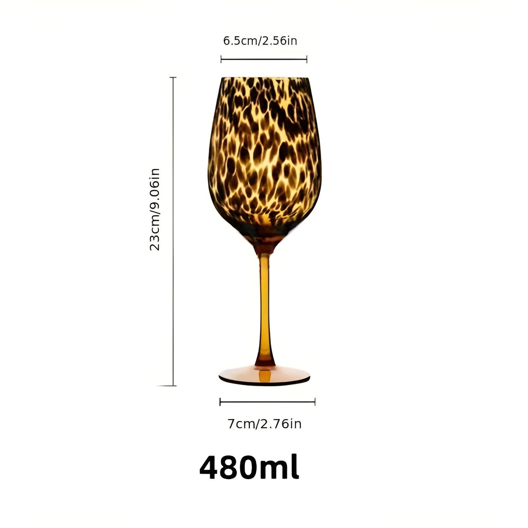 Leopardmønstret vinglass – Vintage design i sett med 2 | Perfekt for spesielle anledninger | Luvikno