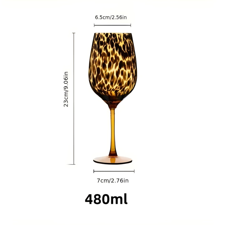 Leopardmønstret vinglass – Vintage design i sett med 2 | Perfekt for spesielle anledninger | Luvikno