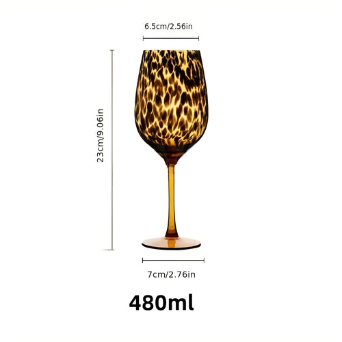 Leopardmønstret vinglass – Vintage design i sett med 2 | Perfekt for spesielle anledninger | Luvikno