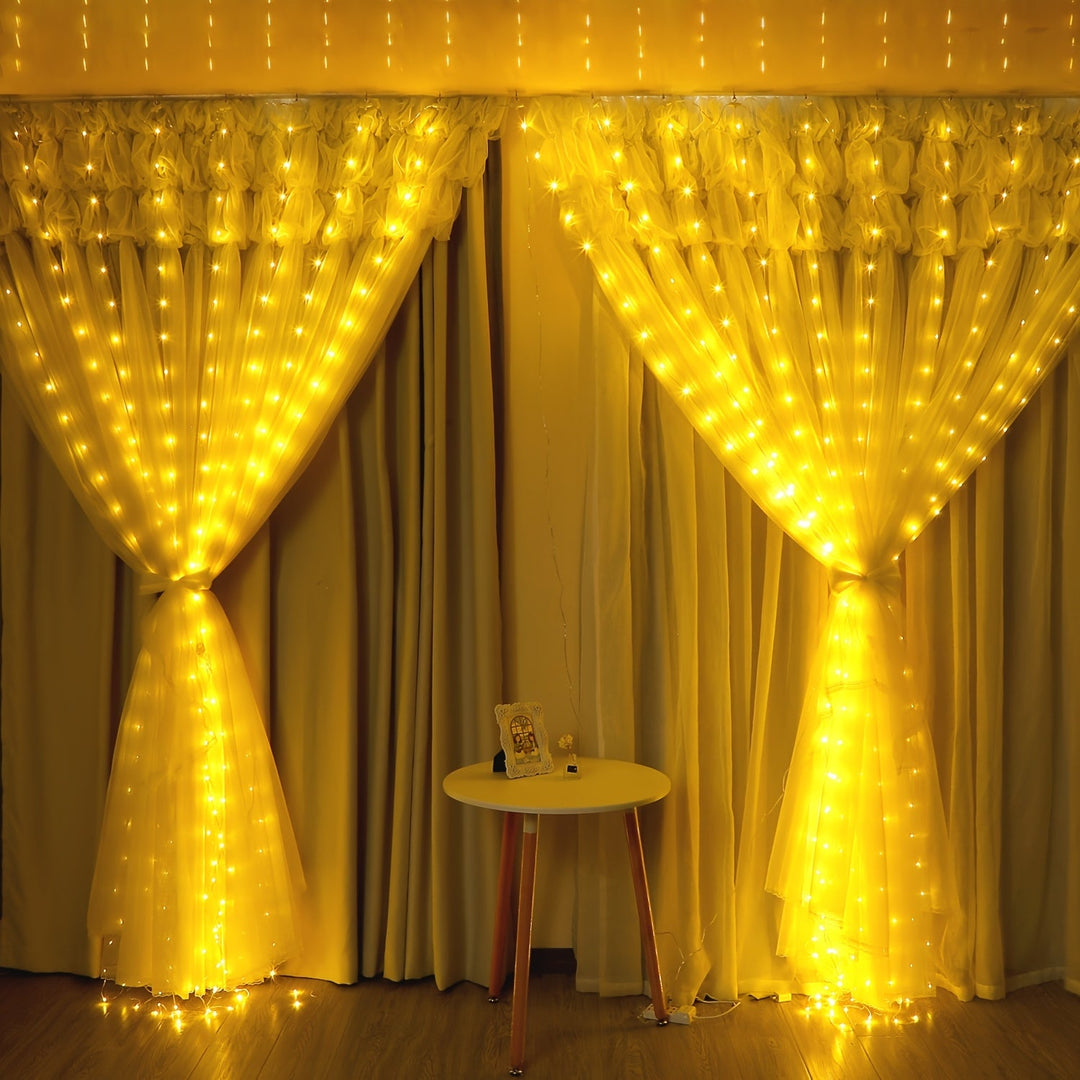 Fairy Lights Curtain Varm Hvit LED USB Sett Luvikno