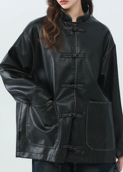 Luvik | Pystykaulus PU Nahkatakki