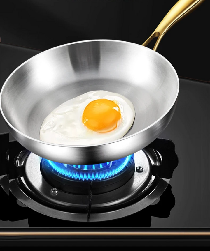 ChefSteel – Profesjonell Rustfritt Stål Stekepanne for Gass & Induksjon Luvikno