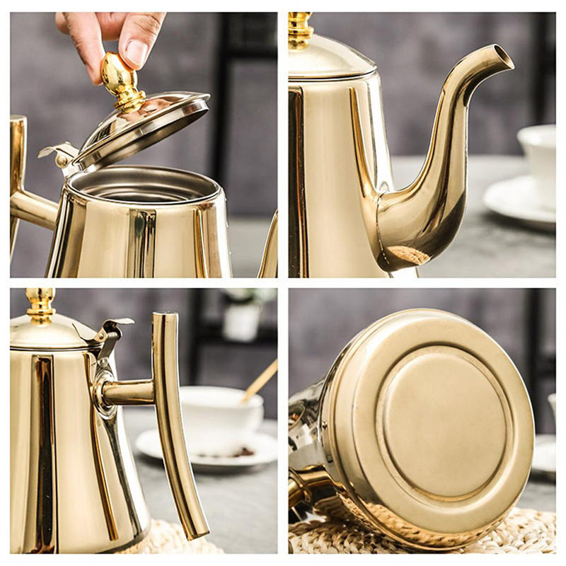 Rustfritt stål tekanne med avtagbar infusor 1,0L 1,5L 2,0L | Luvikno