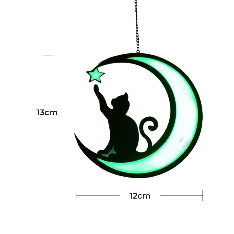 Luvikno | Moon Cat Dekorasjon Anheng laget av Akryl