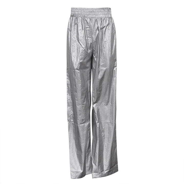 Luvik | Slimming Wide Leg Pants with Elastic Waist, Hopea Väri