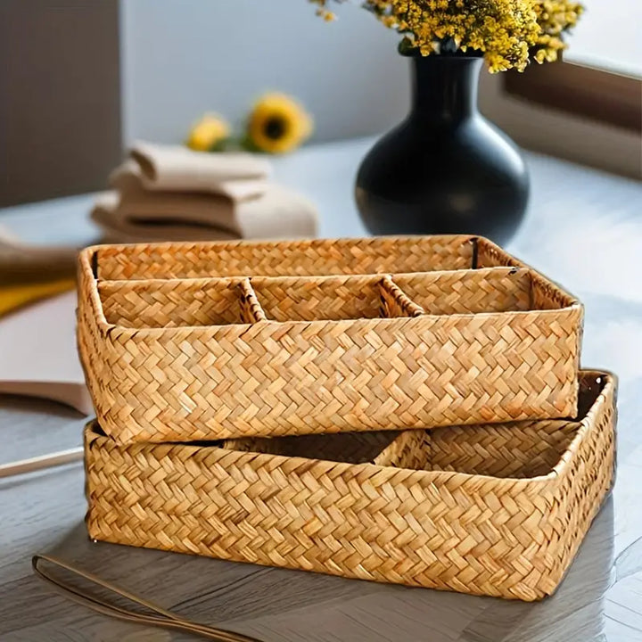 Emly Rattan Organizer Basket | Luvikno