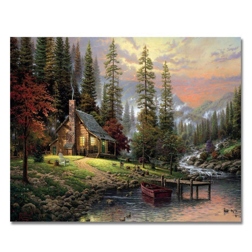 The Cabin By the Lake - Van-Go Mal-By-Nummer Sett | Luvikno
