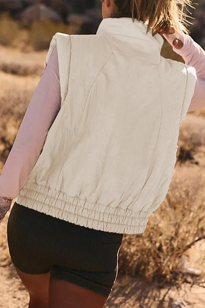 Luvik | Pystykraagipainike hihaton löysä taskulaukku takki