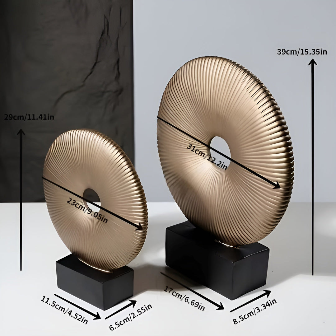 Rund Skulptur i Vintage Stil – Kinesisk Inspirert | Stilren Hjemmedekor laget av Harpiks | Luvikno