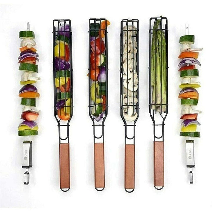 Camping Grillkurv BBQ Grilling Kurv Utendørs Bærbar Nonstick Grill | Luvikno