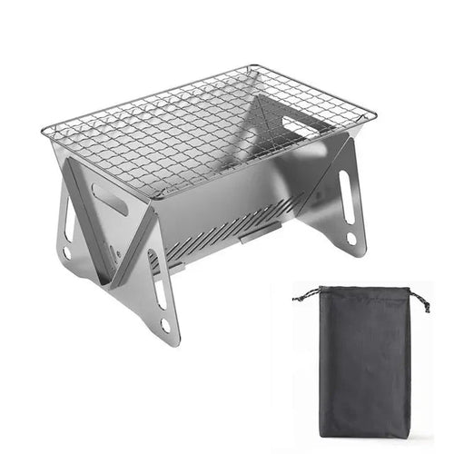 Camping Grill Barbecue Bærbar Sammenleggbar Rustfritt Picnic BBQ Stativ | Luvikno