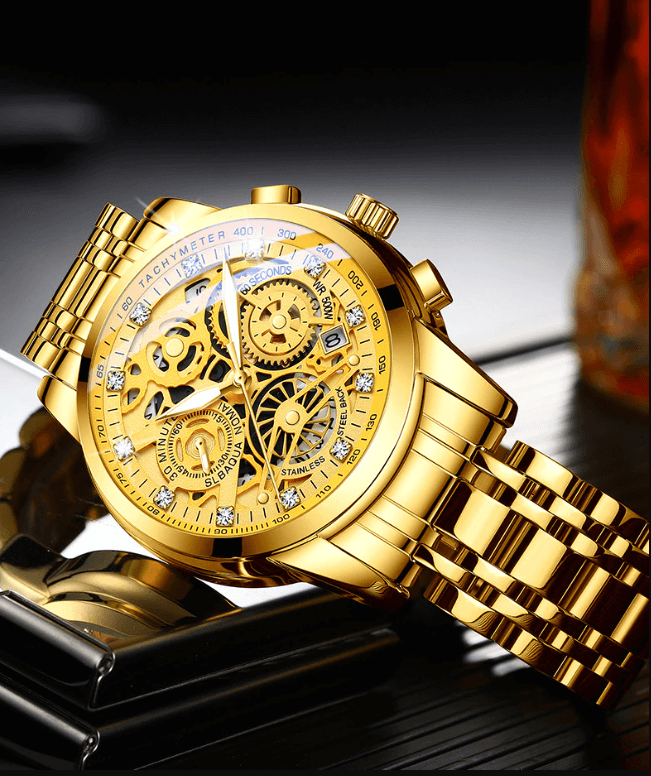 SkeletonWatch - Stilig Herreklokke med Svart Design Luvikno