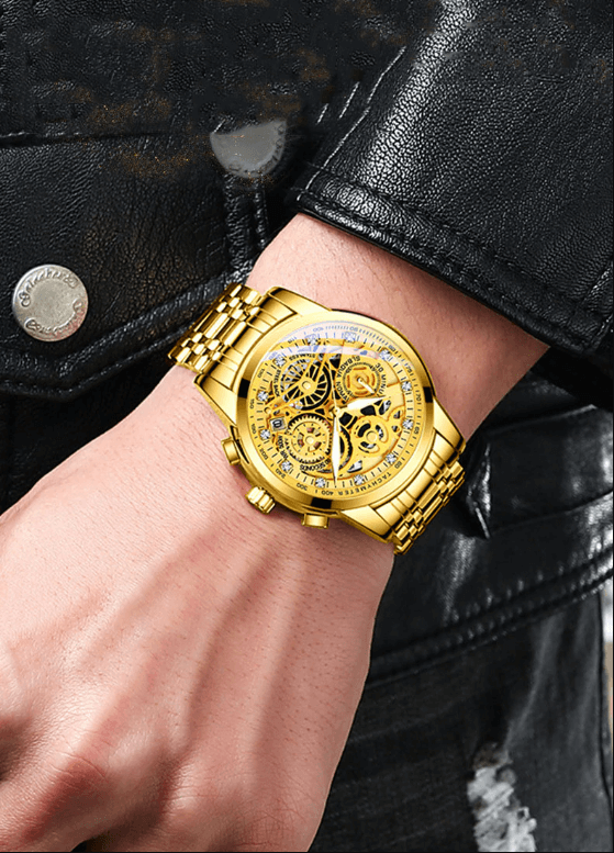 SkeletonWatch - Stilig Herreklokke med Svart Design Luvikno