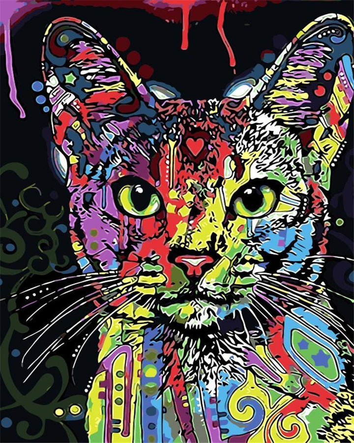 Color Splash Cat - Van-Go Mal-etter-nummer Kit | Luvikno