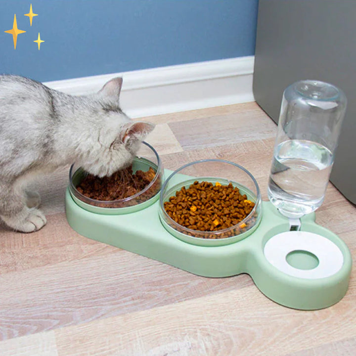 PetCare Dual Feeding Bowl with Auto Water Dispenser Luvikno