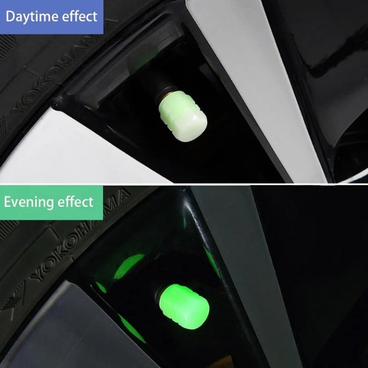 20-Pack Neon Green Glow Dekkventilkapsler – Ingen batteri nødvendig, Universal passform Luvikno