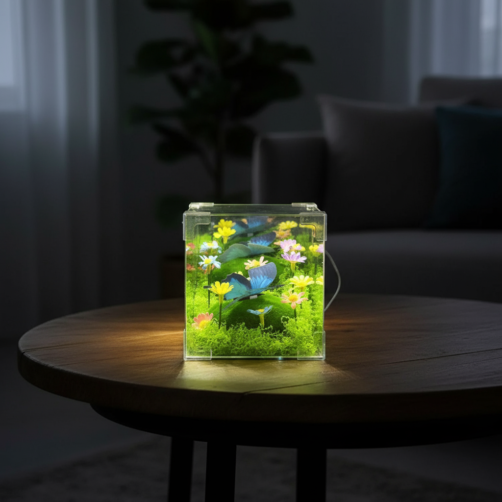 LED Sommerfugl Hage Kuben Nattlys Dekor | Luvikno
