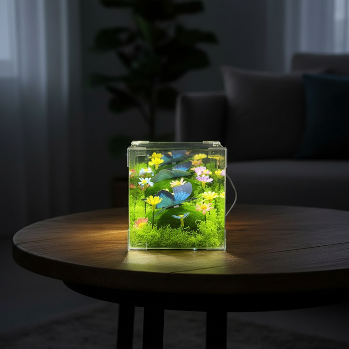 LED Sommerfugl Hage Kuben Nattlys Dekor | Luvikno