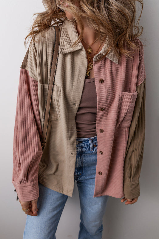 Luvik | Veste en corduroy color block pour femmes