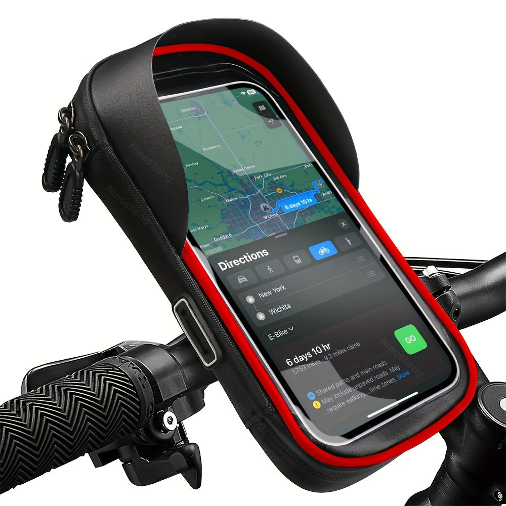 Vanntett mobilholder for sykkel og motorsykkel – 360° roterbar og egnet for 4,5–6,4 tommer | Luvikno