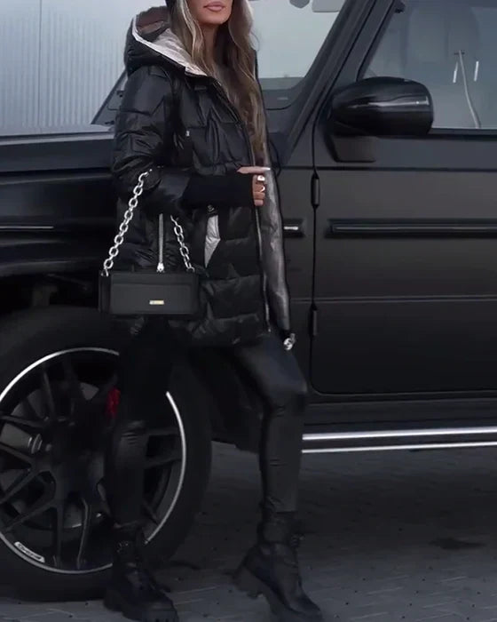 Luvik | tikkitakki gep värien yhdistelmällä, kiristysnauha ja vetoketju