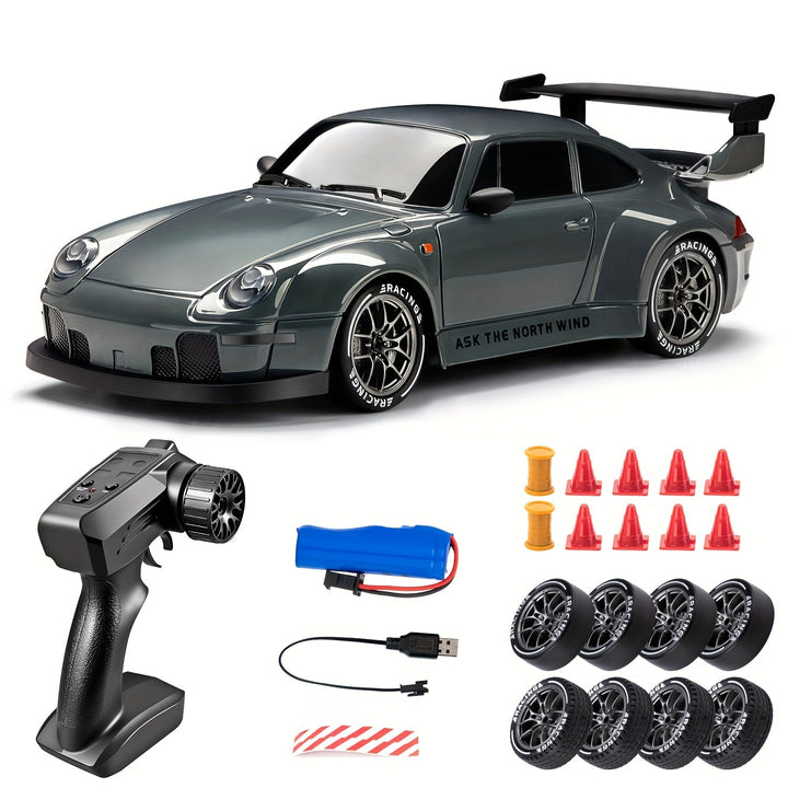 Luvikno | Ultimate 1:24 RC Driftcar med LED-hjul – Oppladbar 4WD racing leketøy