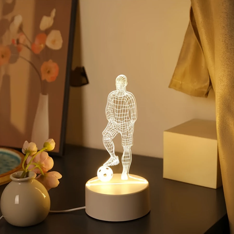 SportGlow - LED Bordlampe med 3D Fotball Design Luvikno