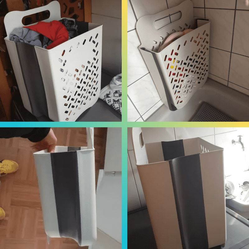 Plassbesparende klesskurv utvidbar og sammenleggbar | Luvikno